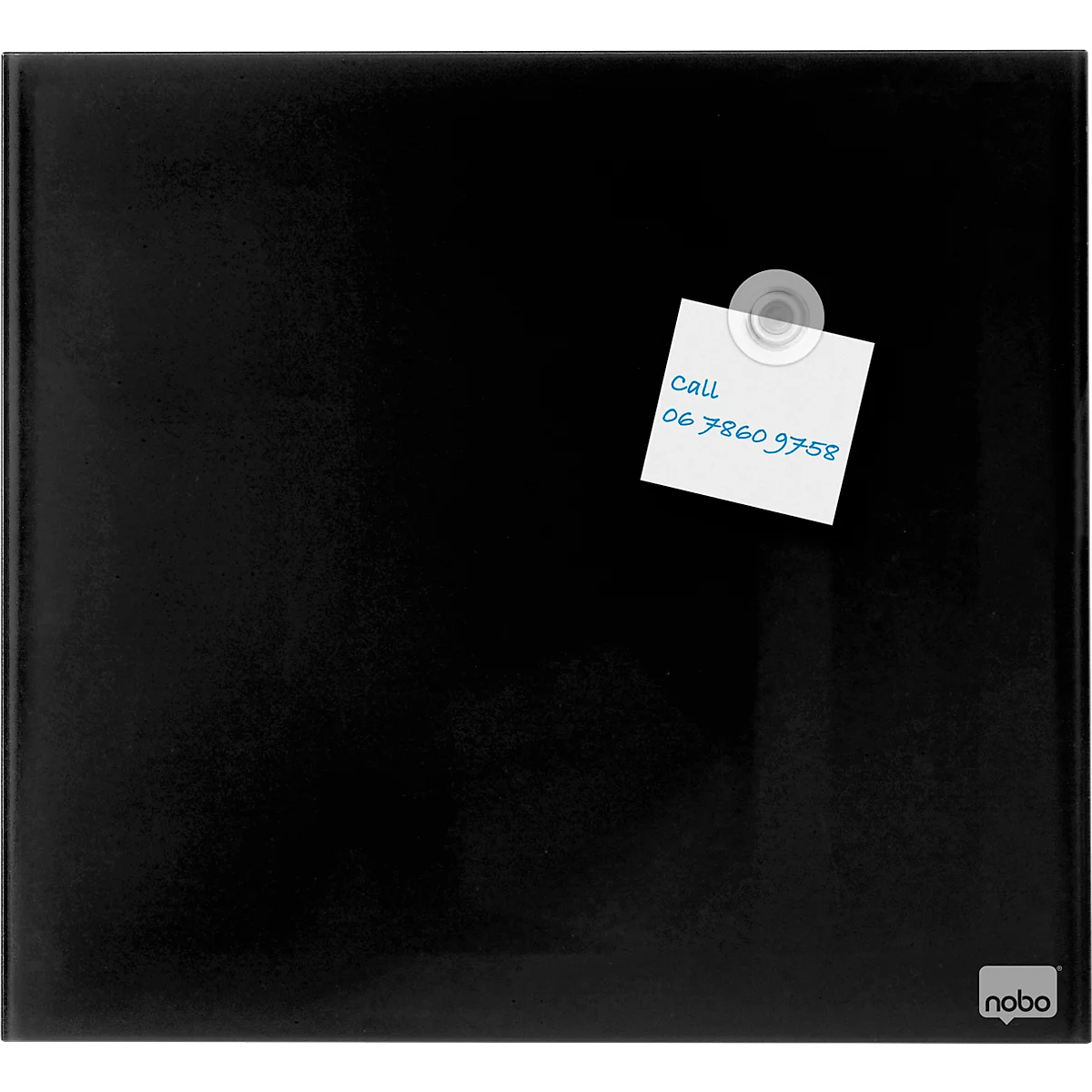 Tableau blanc en verre Nobo, verre de sécurité, sans cadre, magnétique, L 450 x H 450 mm, noir