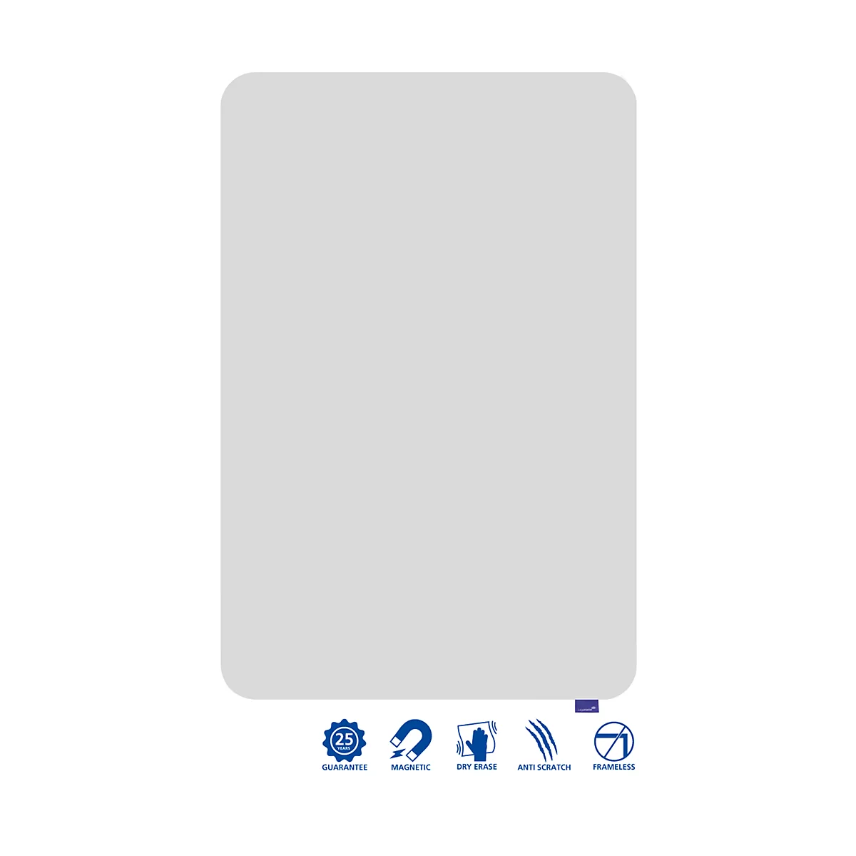 Tableau blanc ESSENCE Legamaster - sans cadre - émaillé - l. 1000 x H 1500 mm - avec bords arrondis