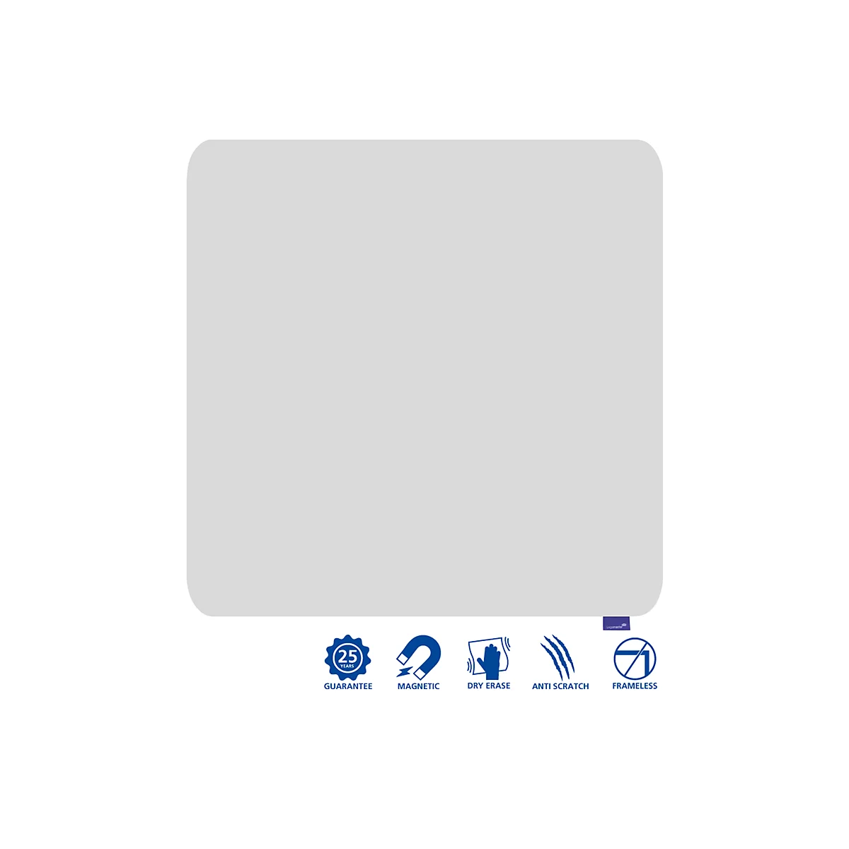 Tableau blanc ESSENCE Legamaster - sans cadre - émaillé - l. 1195 x H 1195 mm - avec bords arrondis
