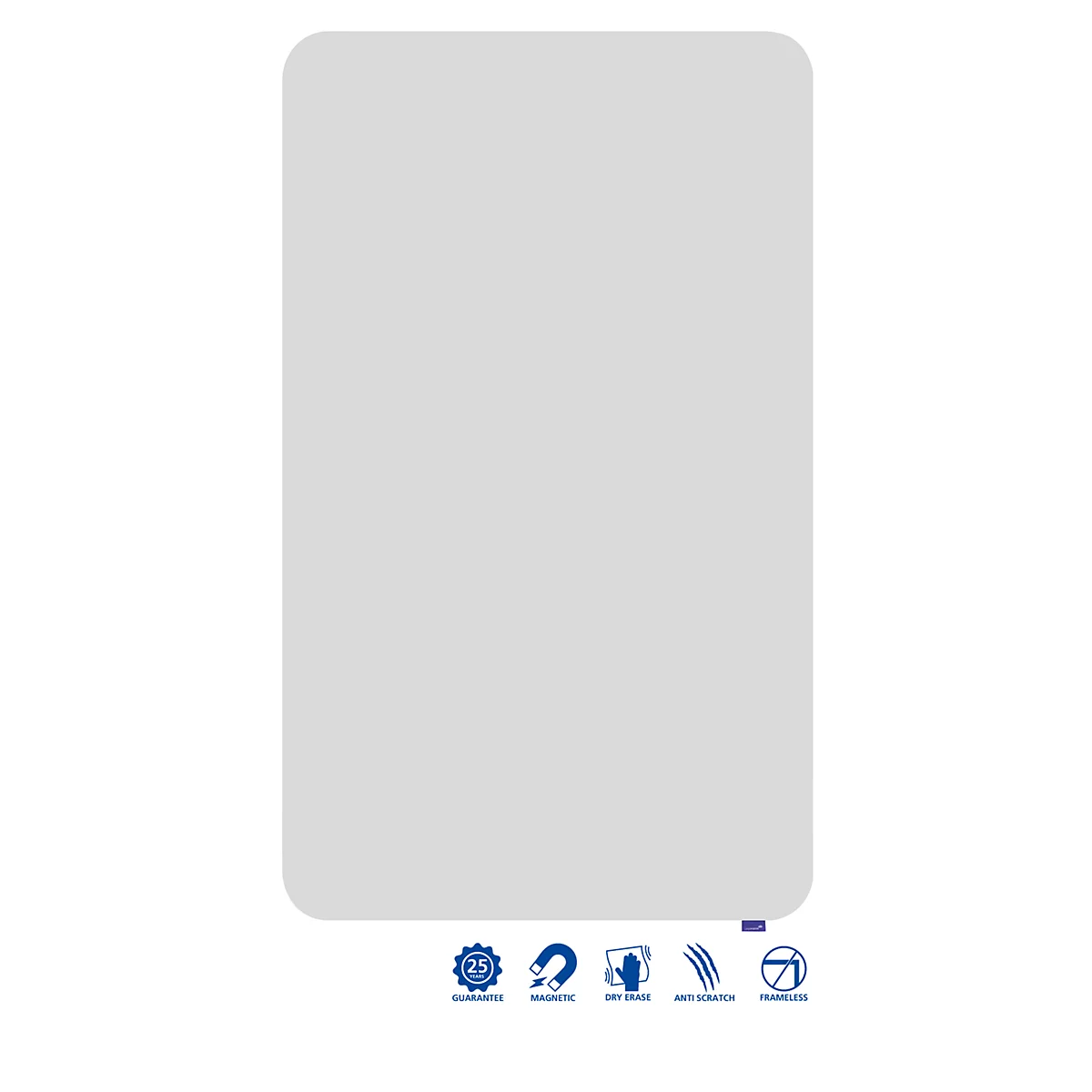 Tableau blanc ESSENCE Legamaster - sans cadre - émaillé - l. 1195 x H 2000 mm - avec bords arrondis