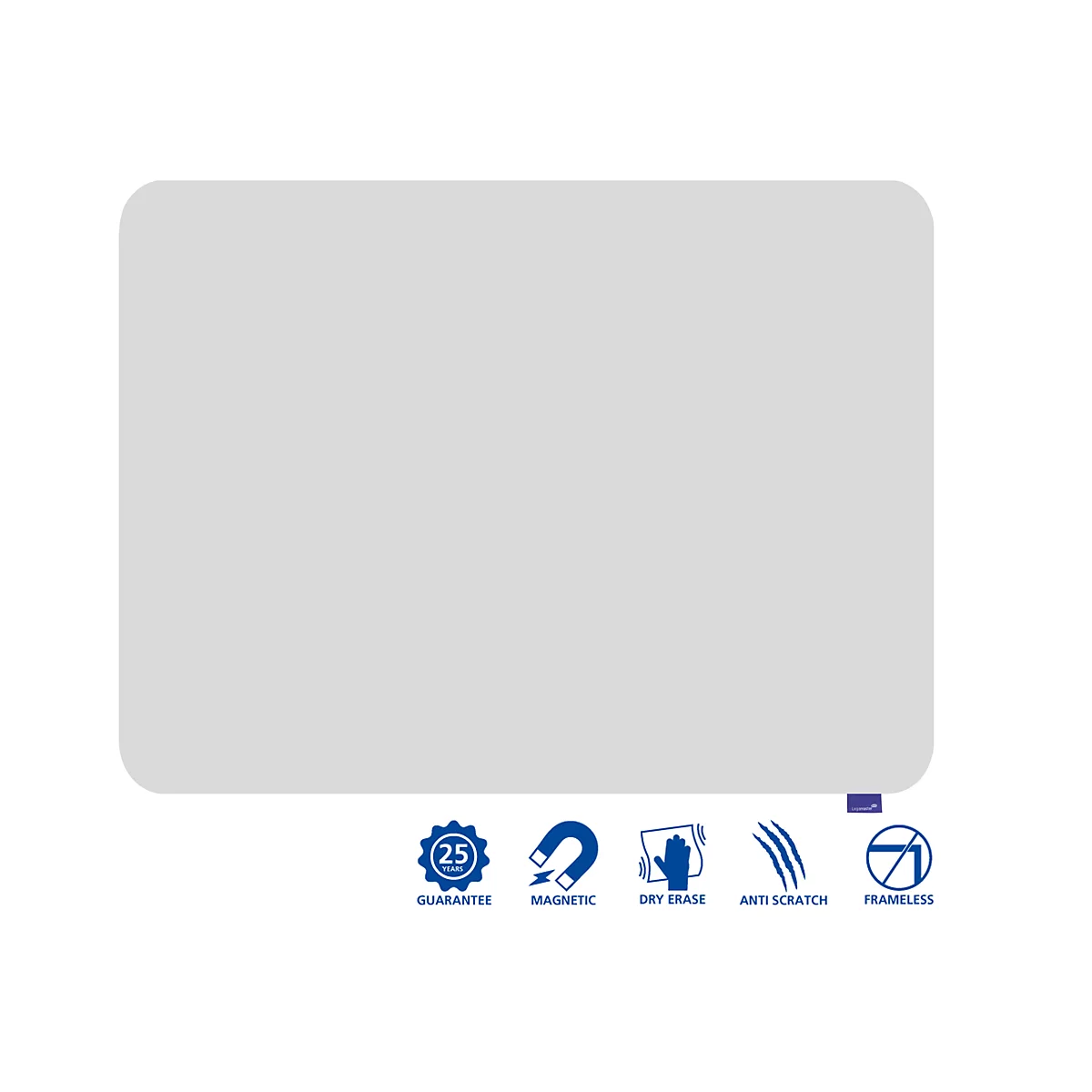 Tableau blanc ESSENCE Legamaster - sans cadre - émaillé - l. 1195 x H 900 mm - avec bords arrondis