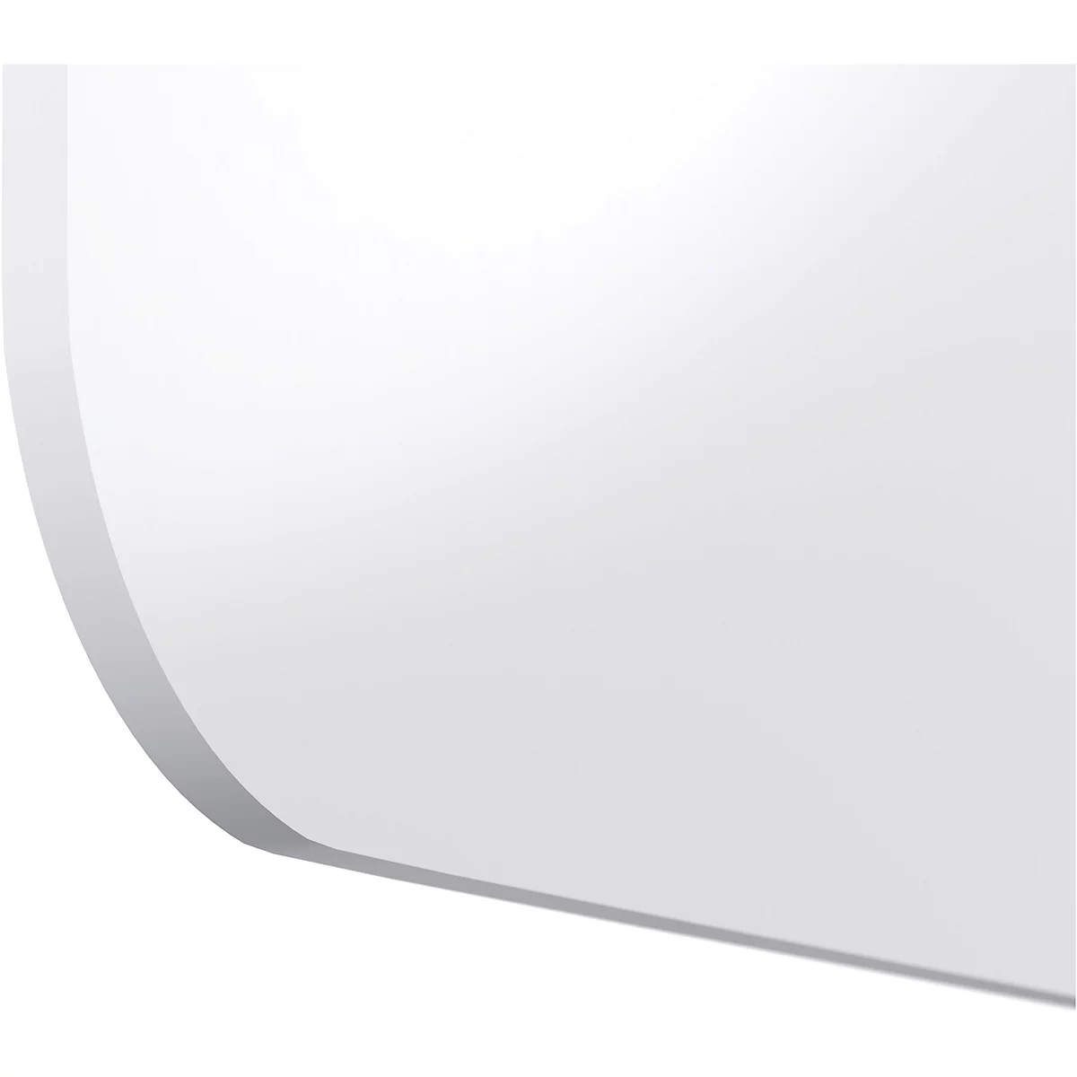 Vue détaillée d'un objet blanc arrondi avec des ombres douces. La forme semble surgir de rien.