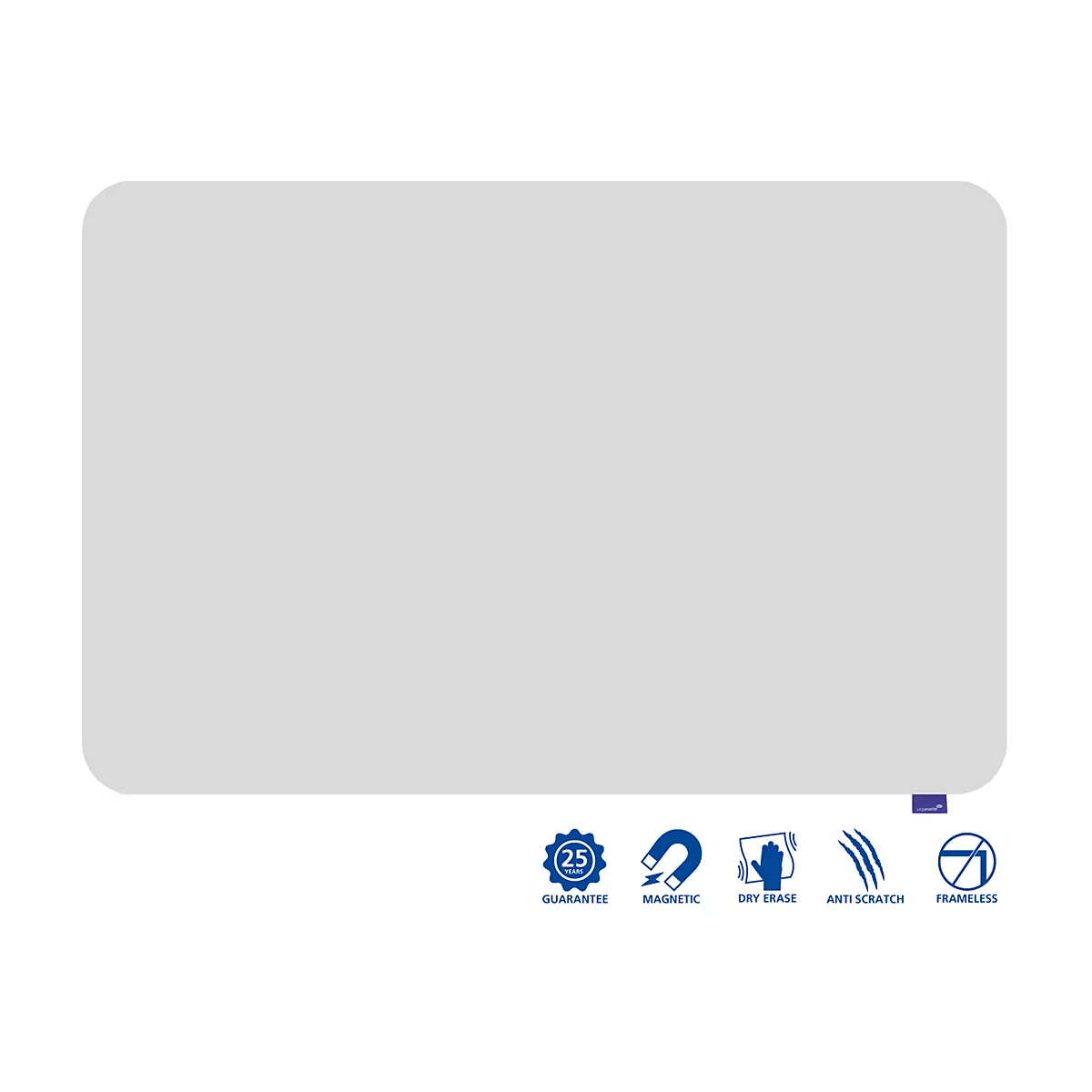 Tableau blanc ESSENCE Legamaster - sans cadre - émaillé - l. 1500 x H 1000 mm - avec bords arrondis