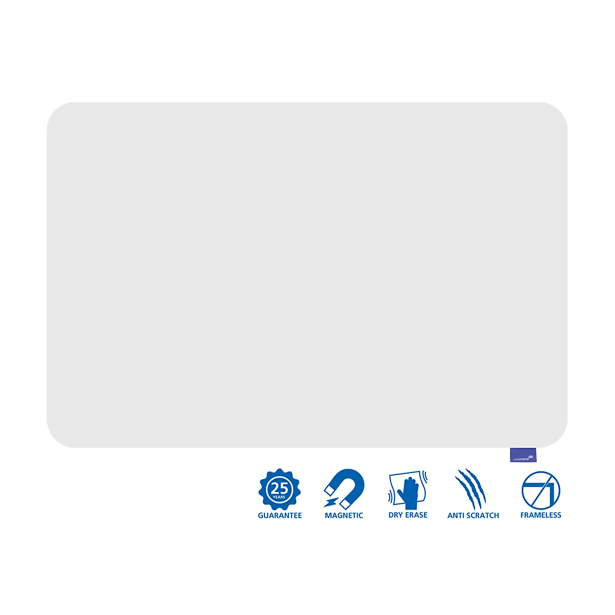 Tableau blanc ESSENCE Legamaster - sans cadre - émaillé - l. 900 x H 600 mm - avec bords arrondis
