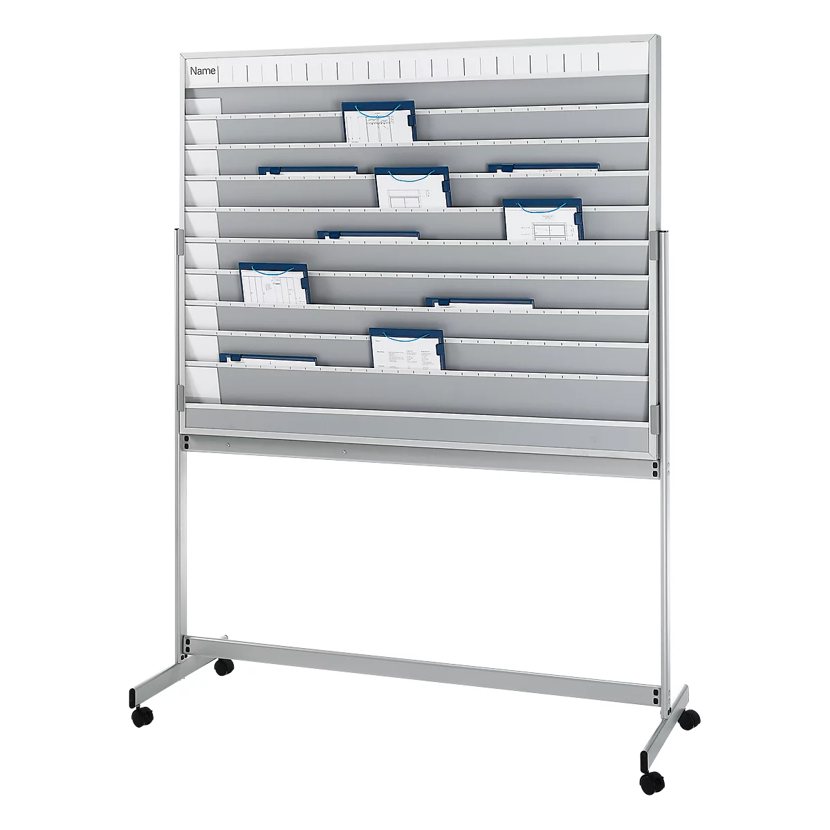 Tableau blanc et d'organisation, mobile, l. 1485 x H 1185 mm, avec fentes d'insertion