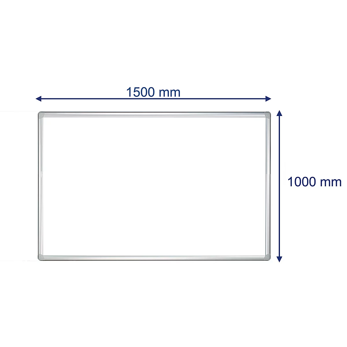 Tableau blanc Franken PRO, émaillé, montage mural en format vertical &amp; horizontal, acier laqué blanc &amp; cadre en aluminium, magnétique, bac de rangement, 1000 x 1500 mm