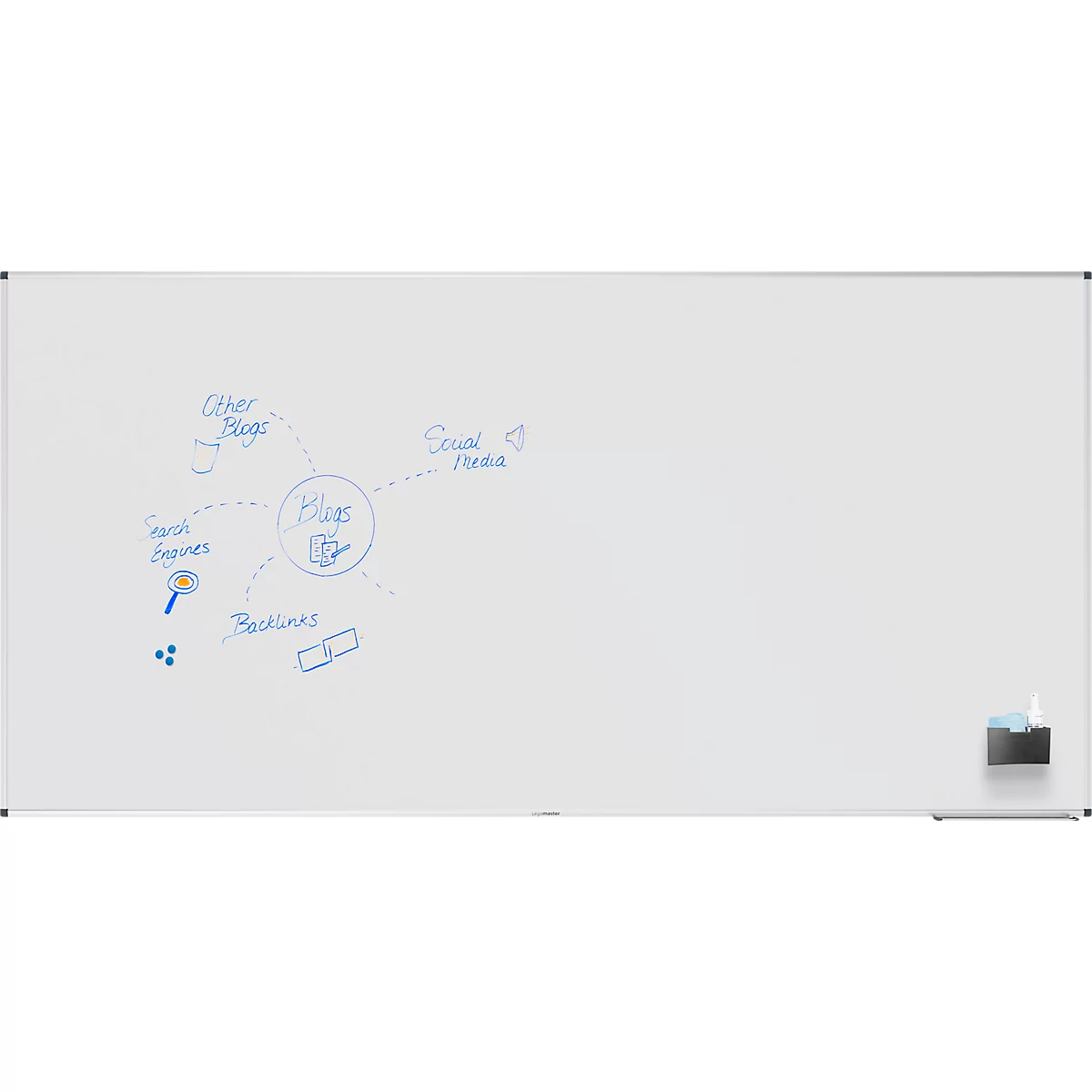 Tableau blanc Legamaster UNITE PLUS, magnétique, support pour marqueurs, L 2400 x P 12,6 x H 1200 mm, acier céramique émaillé, blanc