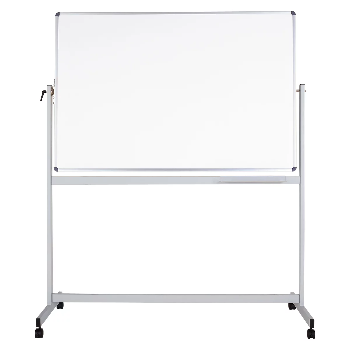 Tableau blanc mobile MAULstandard - utilisable des 2 côtés - émaillé - tableau pivotant - L 1800 x H 1200 mm - particulièrement résistant aux rayures