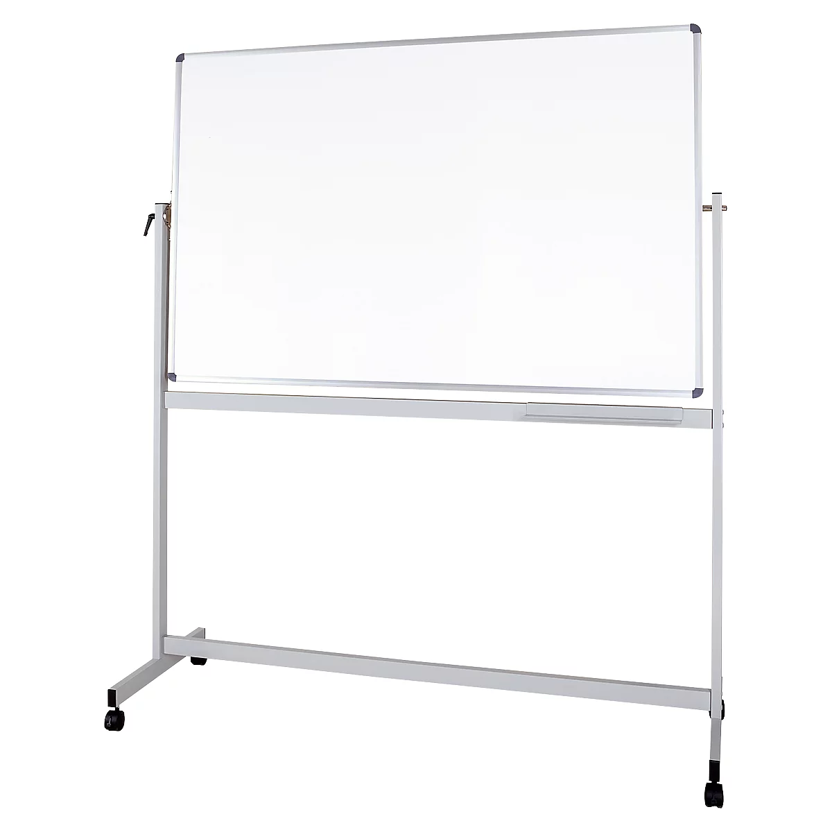 Tableau blanc mobile MAULstandard - utilisable des 2 côtés - émaillé - tableau pivotant - L 2000 x H 1000 mm - particulièrement résistant aux rayures