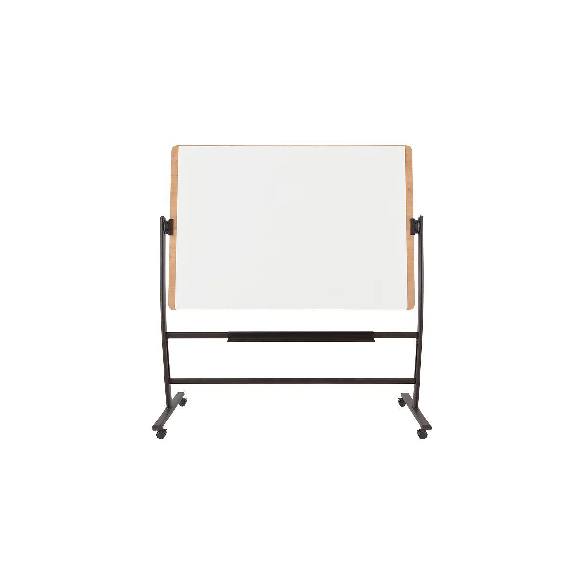 Tableau blanc mobile Rocada Natural, rotatif, magnétique, plateau de rangement, acier sur bois, L 1500 x H 1000 mm