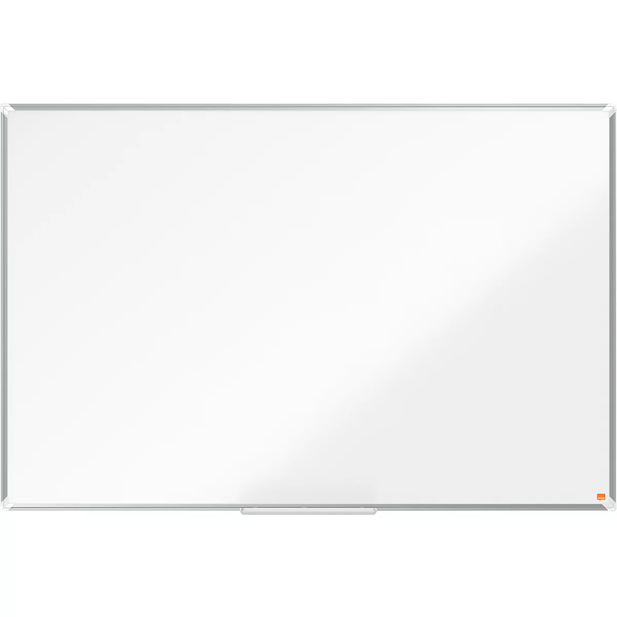 Tableau blanc Nobo Premium Plus, magnétique, avec bac de rangement, L 1500 x H 1000 mm, acier laqué, blanc, marqueur pour tableau inclus