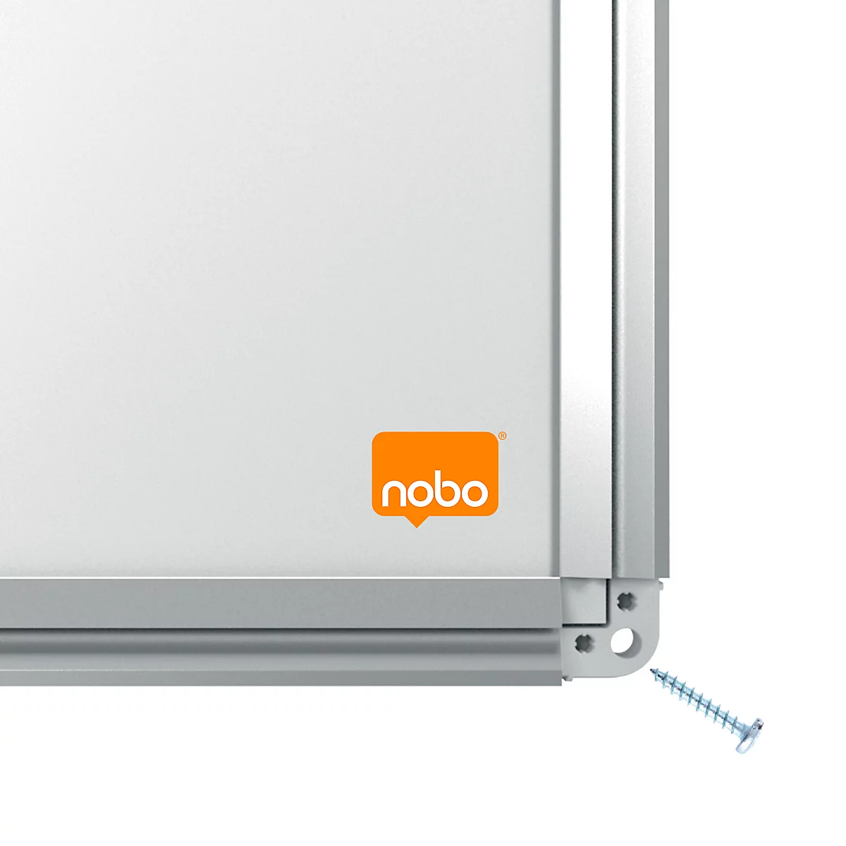 Tableau blanc Nobo Premium Plus, magnétique, avec bac de rangement, L 1500 x H 1000 mm, émaillé, blanc, marqueur pour tableau inclus