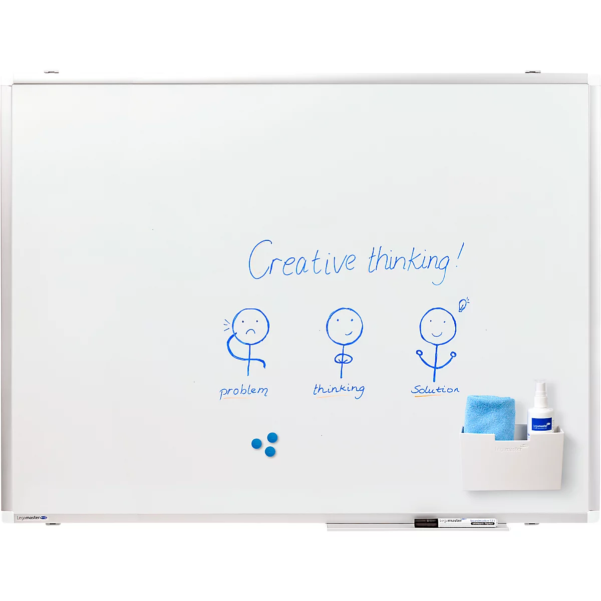 Tableau blanc PREMIUM PLUS Legamaster - acier émaillé - l. 1000 x H 750 mm - avec auget