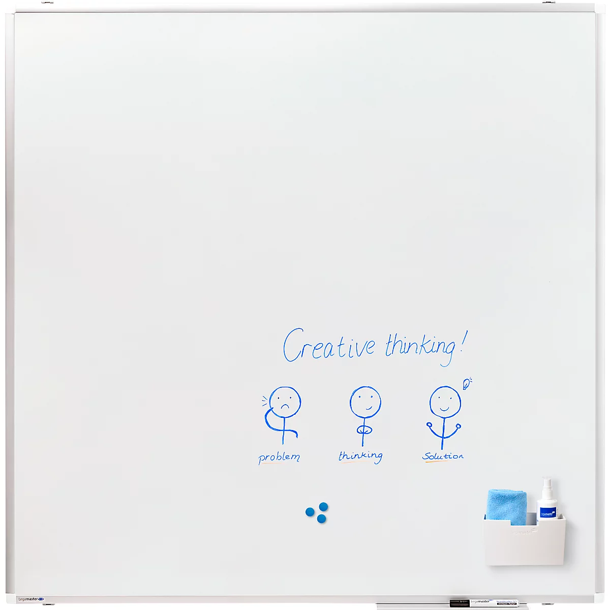 Tableau blanc PREMIUM PLUS Legamaster - acier émaillé - l. 1200 x H 1200 mm - avec auget