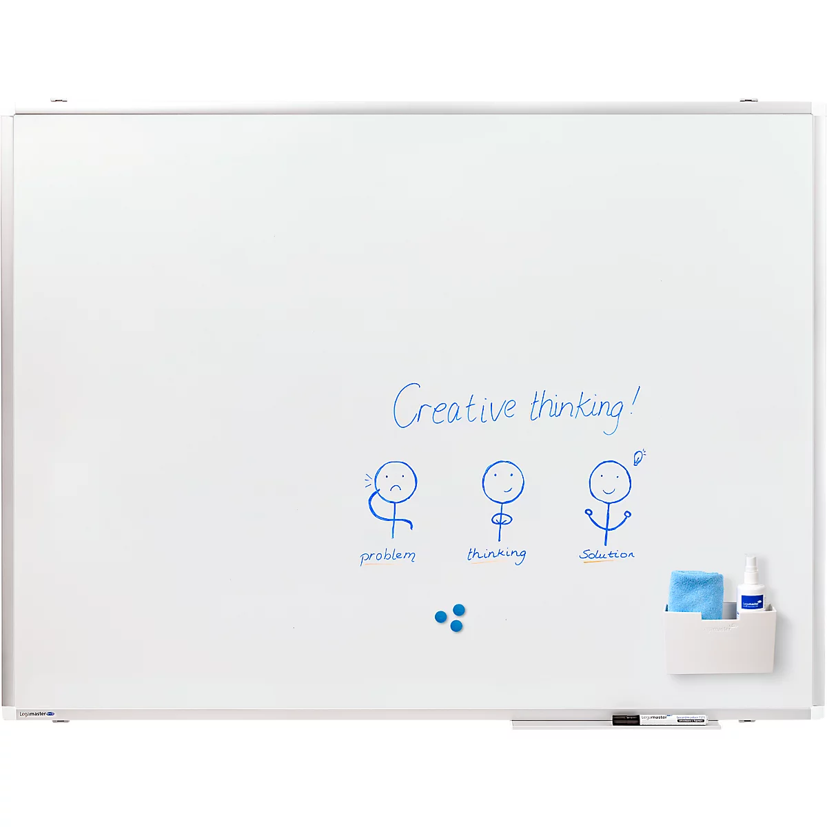 Tableau blanc PREMIUM PLUS Legamaster - acier émaillé - l. 1200 x H 900 mm - avec auget