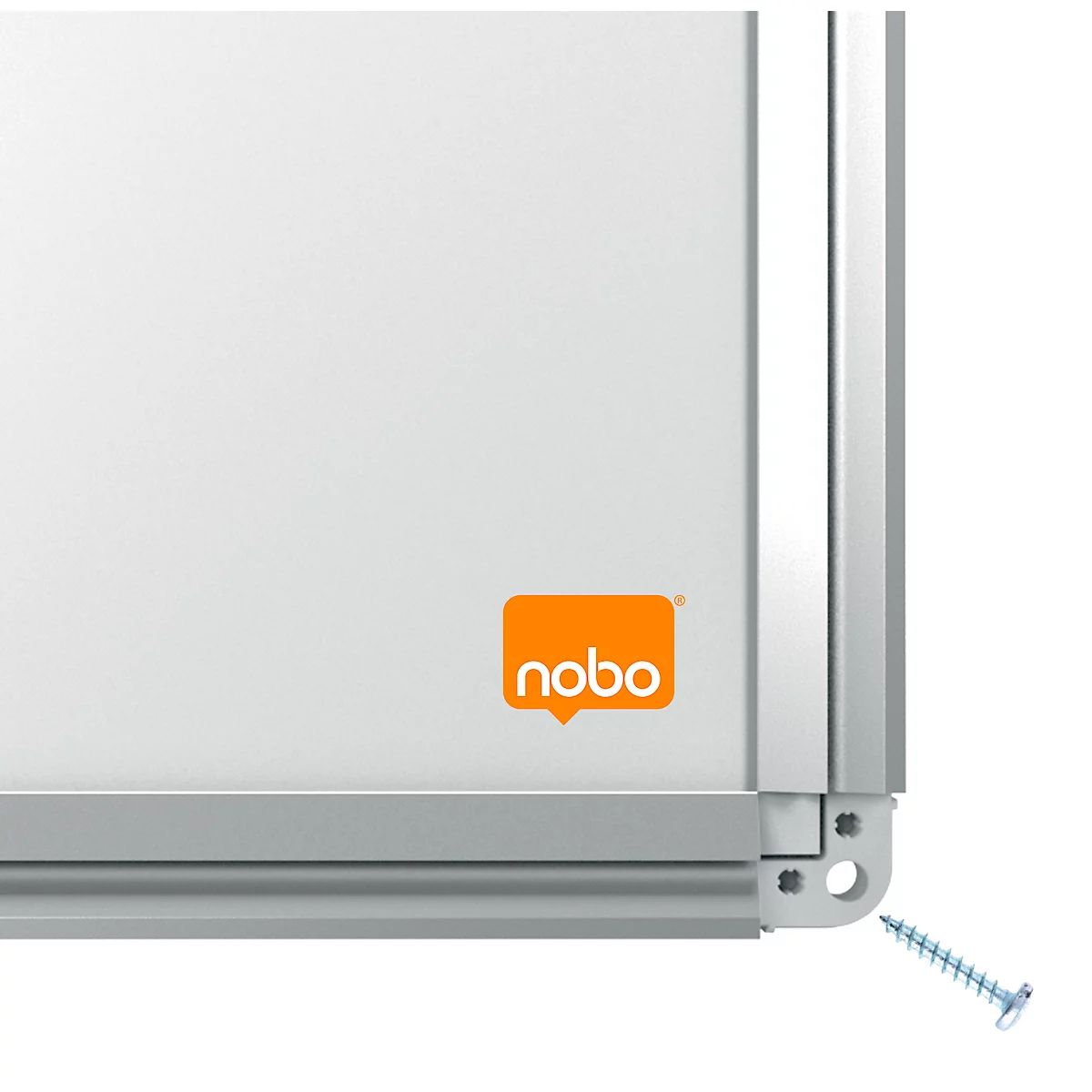 Tableau blanc Premium Plus nobo - cadre alu - émaillé - l. 1200 x H 900 mm - avec auget