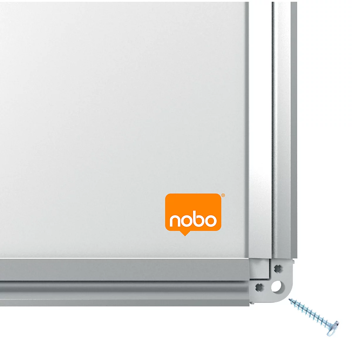 Tableau blanc Premium Plus nobo - cadre alu - émaillé - l. 1800 x H 900 mm - avec auget