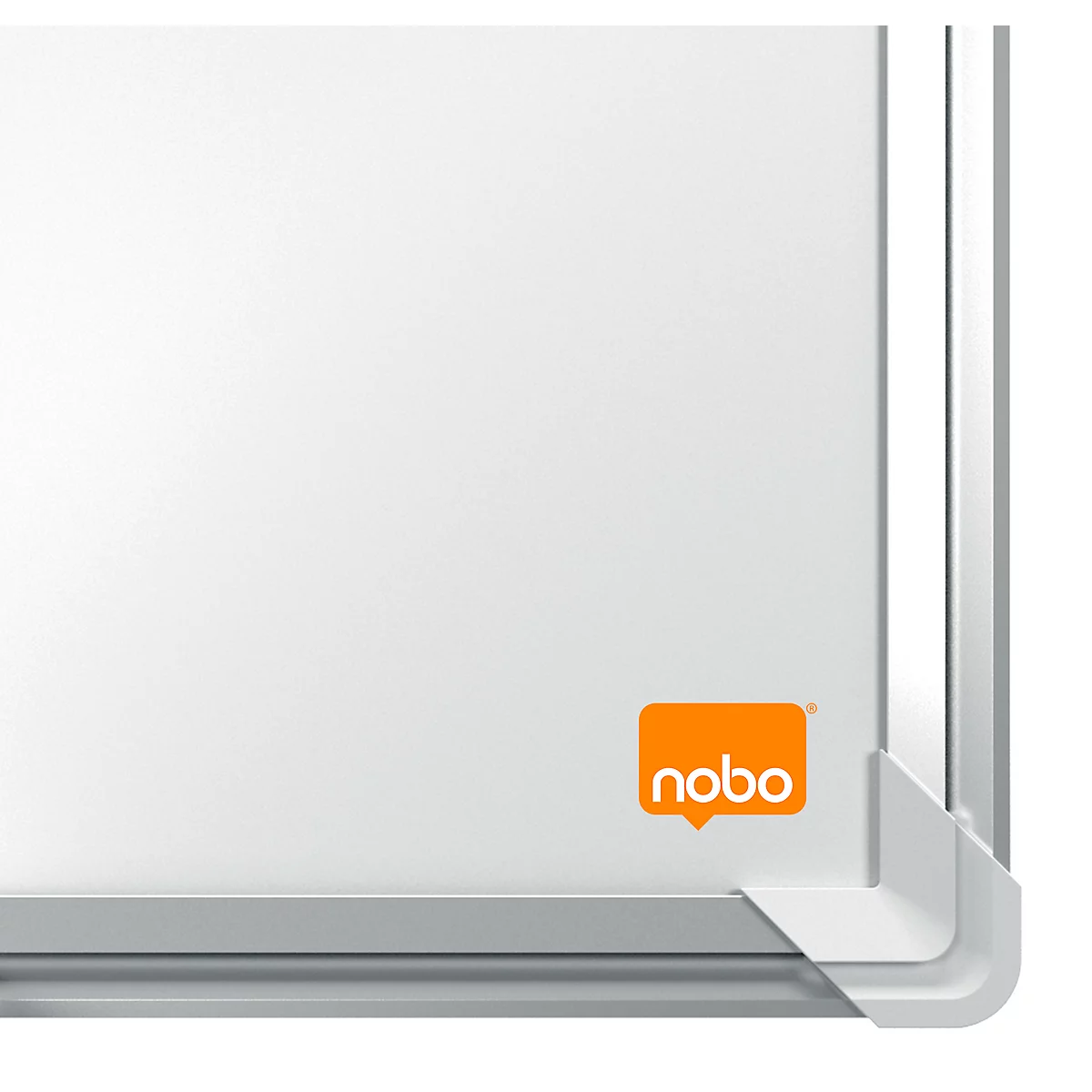 Tableau blanc Premium Plus nobo - cadre alu - émaillé - l. 1800 x H 900 mm - avec auget