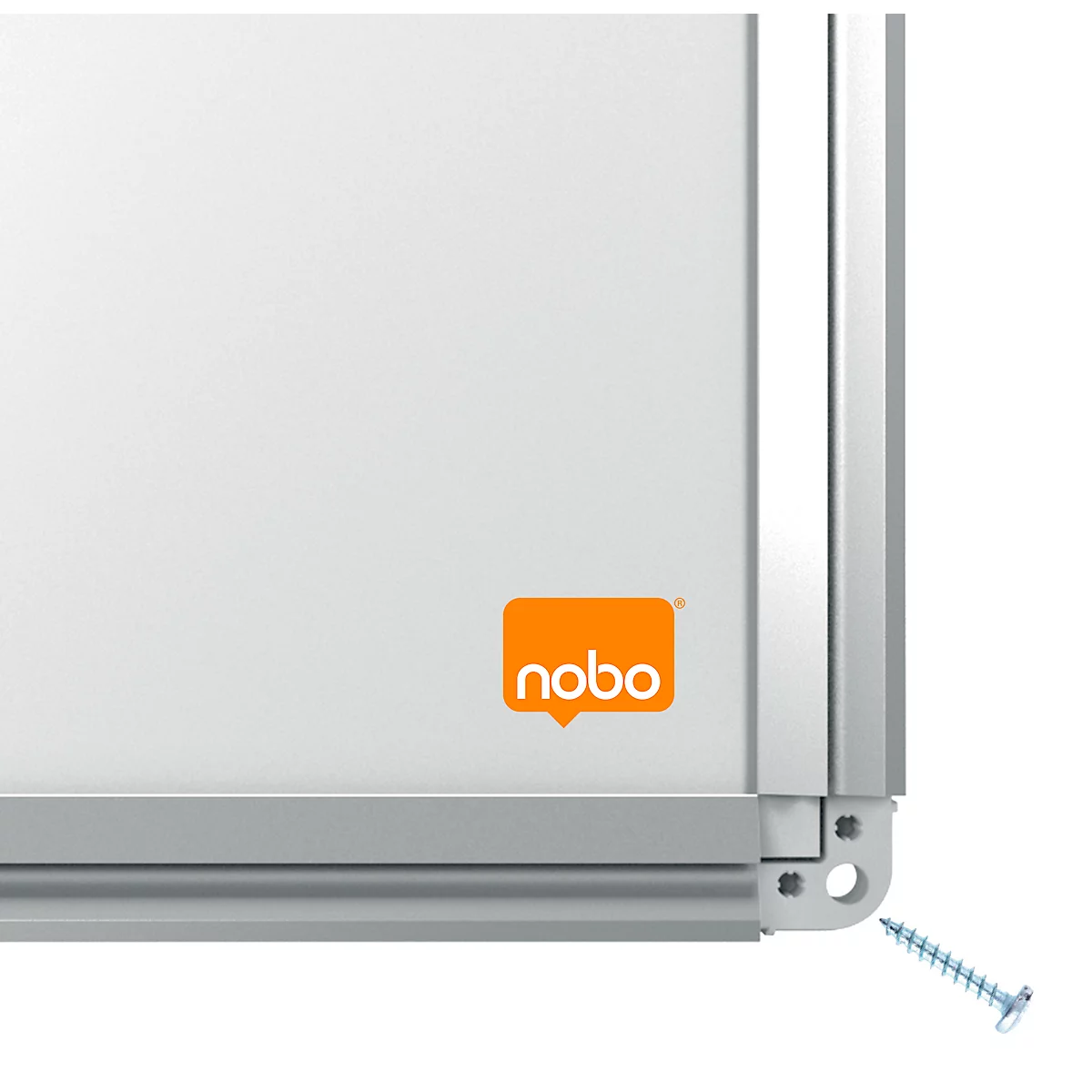 Tableau blanc Premium Plus nobo - cadre alu - émaillé - l. 900 x H 600 mm - avec auget