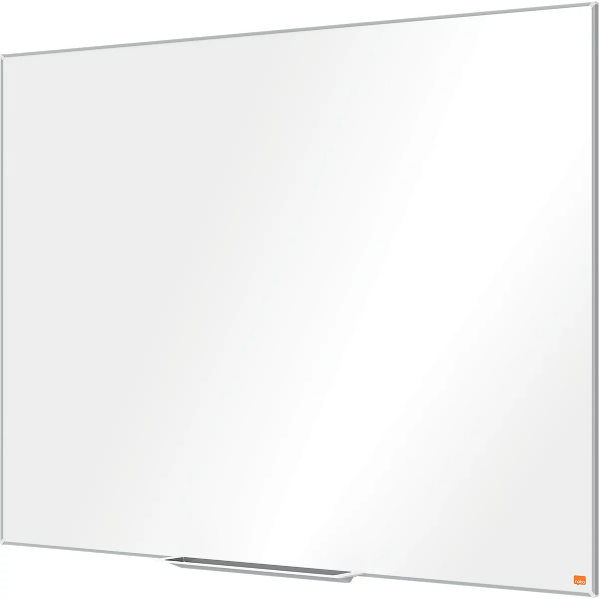 Tableau blanc Prestige nobo - cadre alu - surface émaillée - l. 1200 x H 900 mm - avec auget