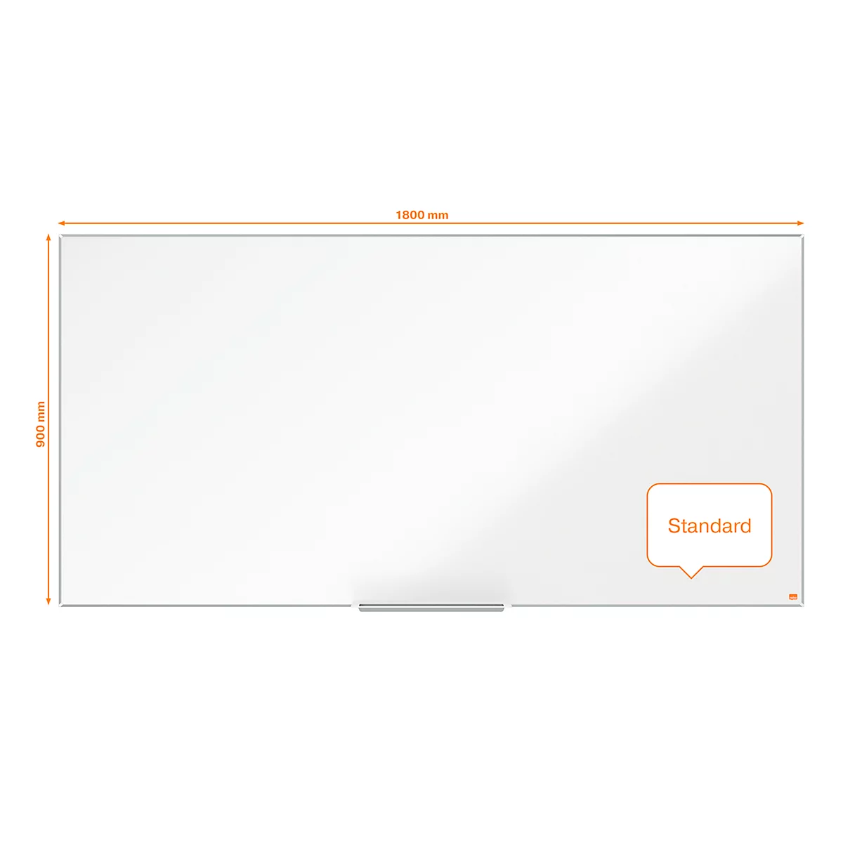 Tableau blanc Prestige nobo - cadre alu - surface émaillée - l. 1800 x H 900 mm - avec auget