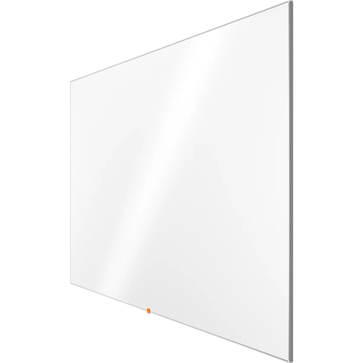 Tableau blanc Prestige nobo - cadre alu - surface émaillée - l. 2400 x H 1200 mm - avec auget