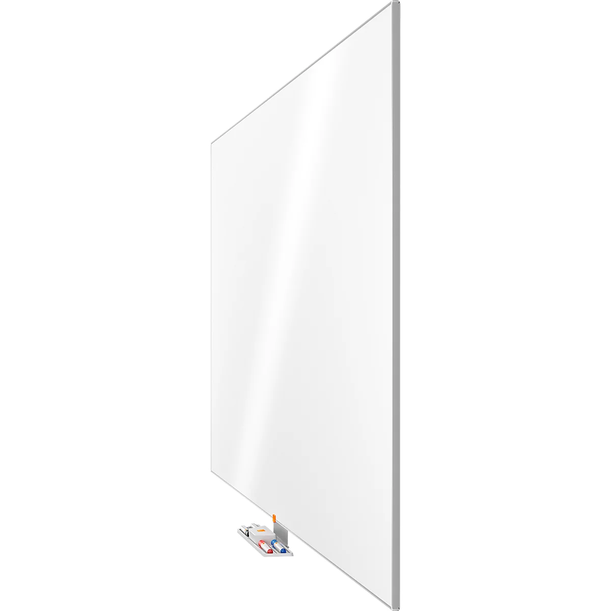 Tableau blanc Prestige nobo - cadre alu - surface émaillée - l. 2400 x H 1200 mm - avec auget