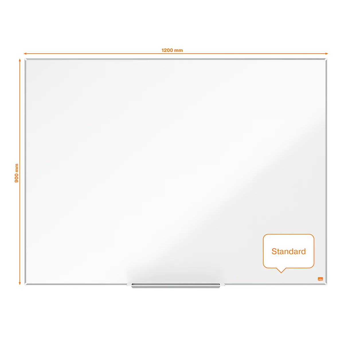 Tableau blanc Prestige nobo - cadre alu - surface Nano Clean - l. 1200 x H 900 mm - avec auget