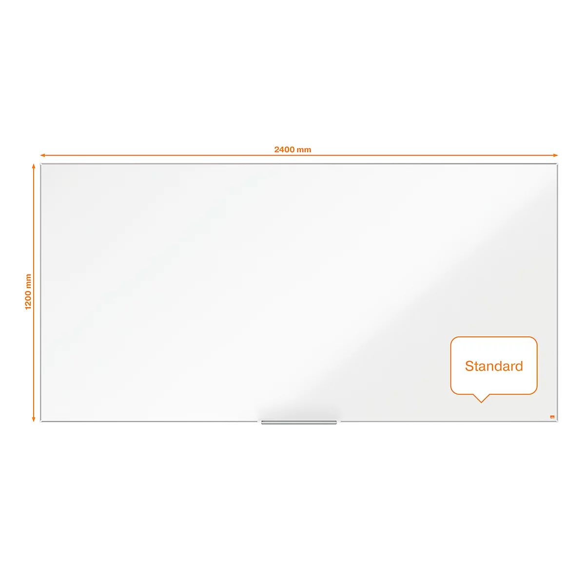 Tableau blanc Prestige nobo - cadre alu - surface Nano Clean - l. 2400 x H 1200 mm - avec auget