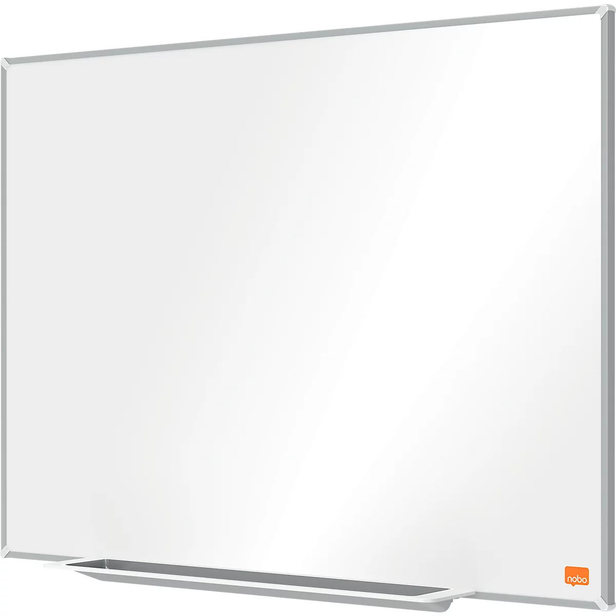 Tableau blanc Prestige nobo - cadre alu - surface Nano Clean - l. 650 x H 450 mm - avec auget