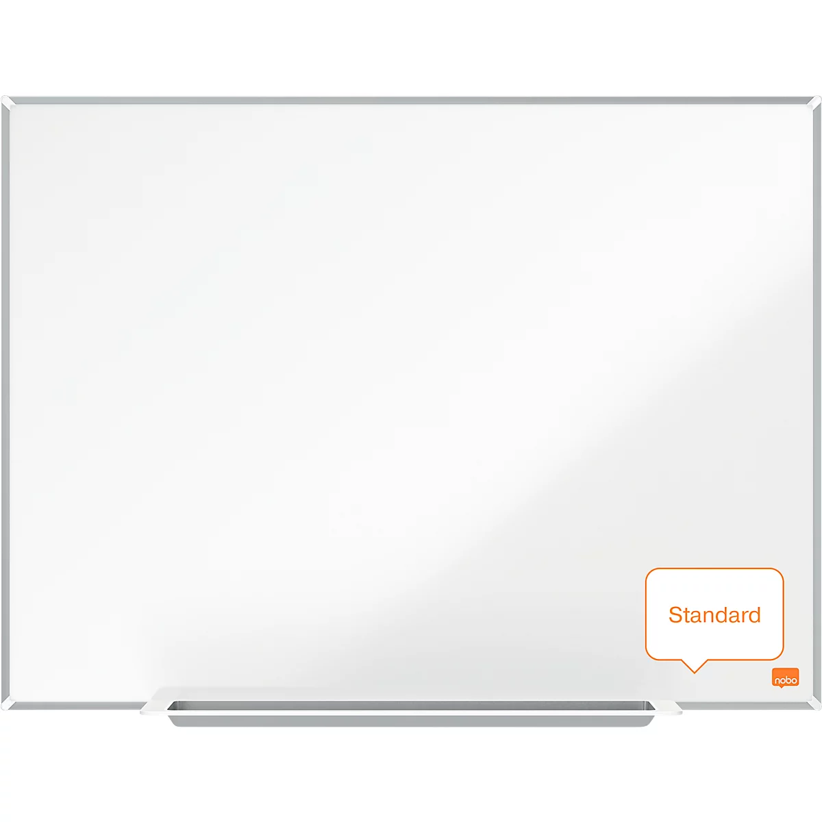 Tableau blanc Prestige nobo - cadre alu - surface Nano Clean - l. 650 x H 450 mm - avec auget