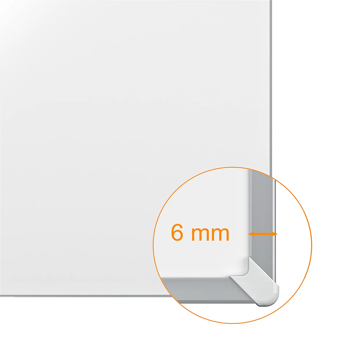 Tableau blanc Prestige nobo - cadre alu - surface Nano Clean - l. 650 x H 450 mm - avec auget