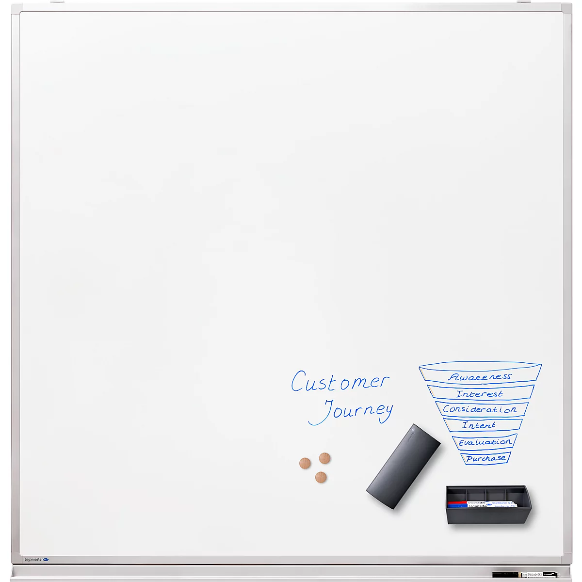 Tableau blanc PROFESSIONAL Legamaster, l. 1200 x H 1200 mm, émaillé