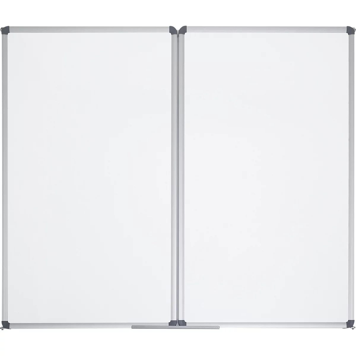 Tableau blanc rabattable MAULstandard - cadre alu - 2 ailes - surface plastifiée - l. 1200 x H 1000 mm