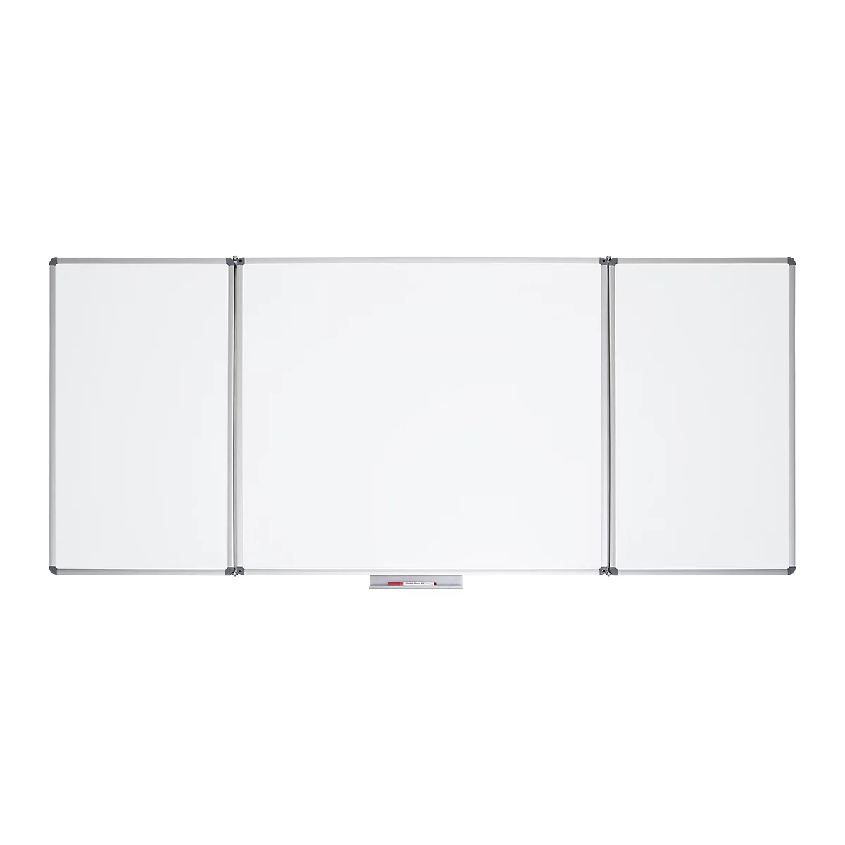 Tableau blanc rabattable MAULstandard - cadre alu - 2 ailes - surface plastifiée - l. 1500 x H 1000 mm