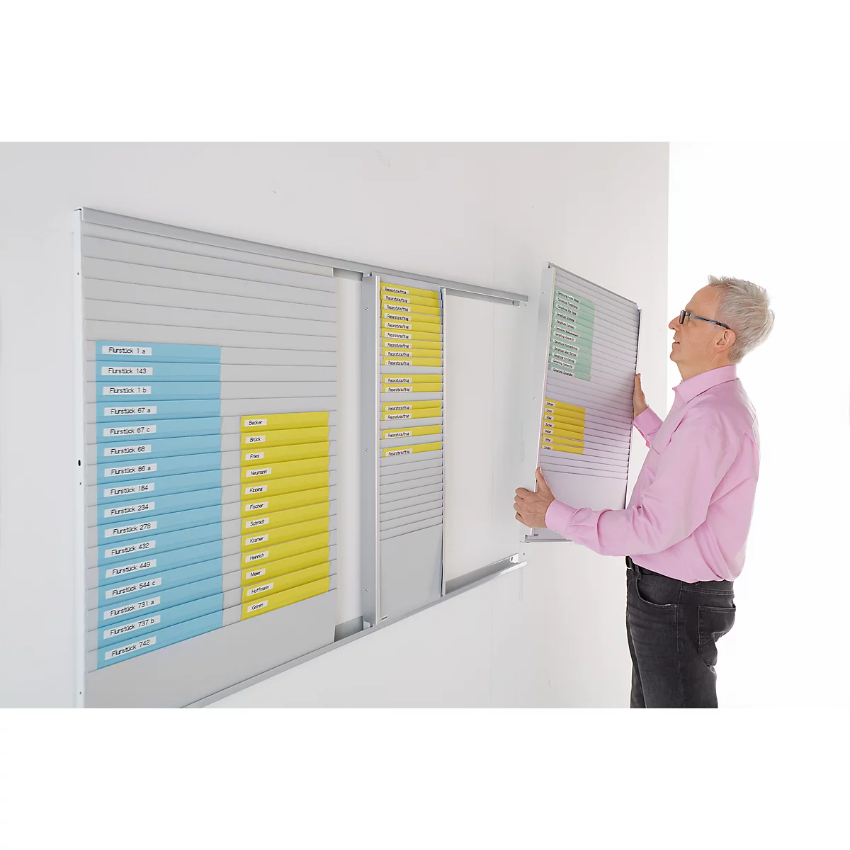 Tableau cardplan ORGATEX, format A5 paysage/A6 portrait, 795 x 250 mm