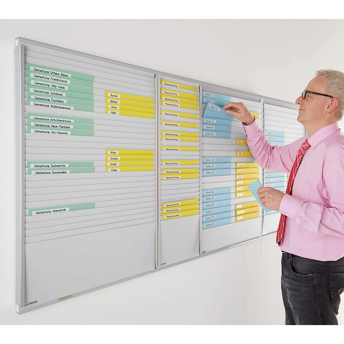 Tableau cardplan ORGATEX, format-A6 paysage/A7 portrait, 440 x 500 mm