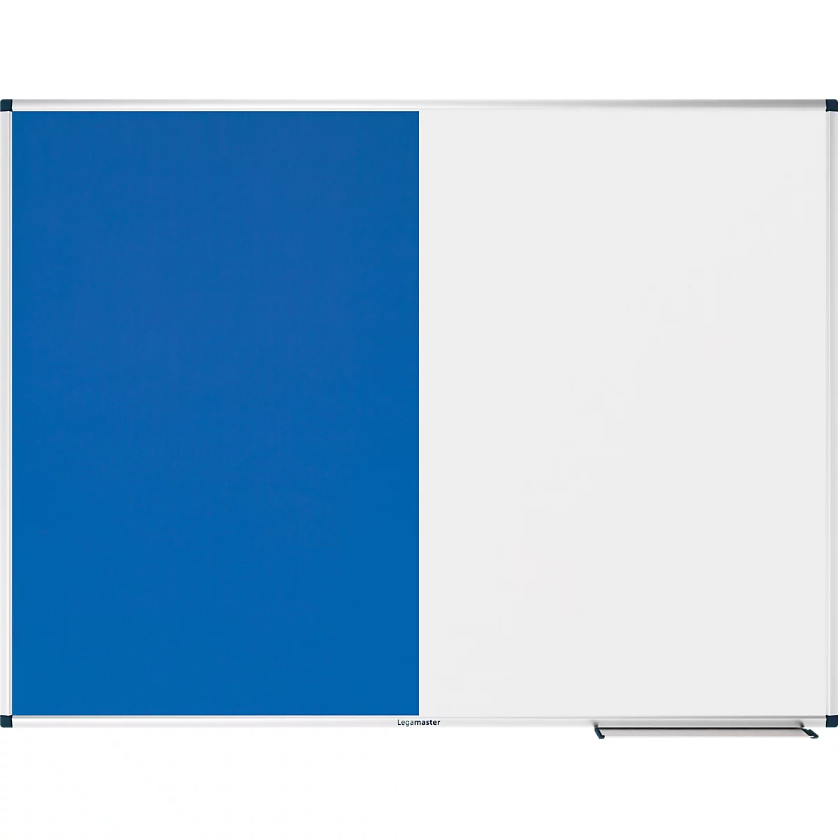 Tableau combiné Legamaster UNITE, tableau d'affichage &amp; tableau blanc, L 1200 x P 12,6 x H 900 mm, support pour marqueurs, acier laqué &amp; feutre, blanc &amp; bleu