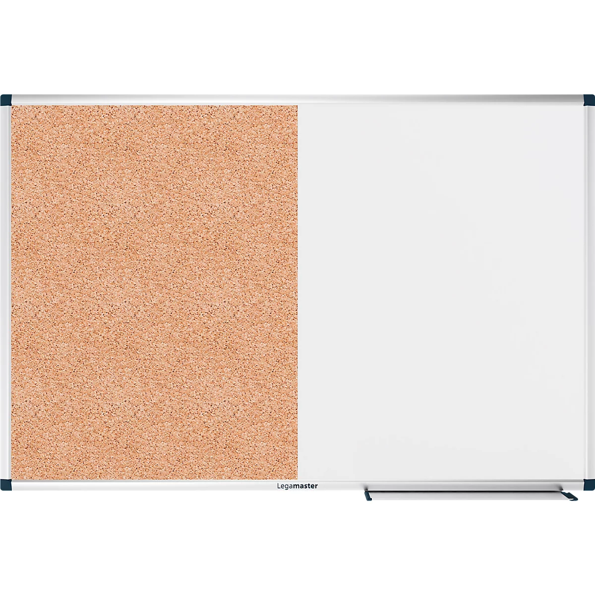 Tableau combiné Legamaster UNITE, tableau d'affichage &amp; tableau blanc, L 900 x P 12,6 x H 600 mm, acier laqué &amp; liège naturel, blanc &amp; marron