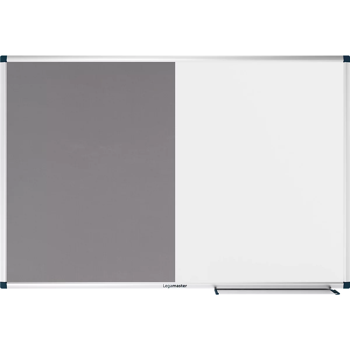 Tableau combiné Legamaster UNITE, tableau d'affichage &amp; tableau blanc, L 900 x P 12,6 x H 600 mm, support pour marqueurs, acier laqué &amp; feutre, blanc &amp; gris