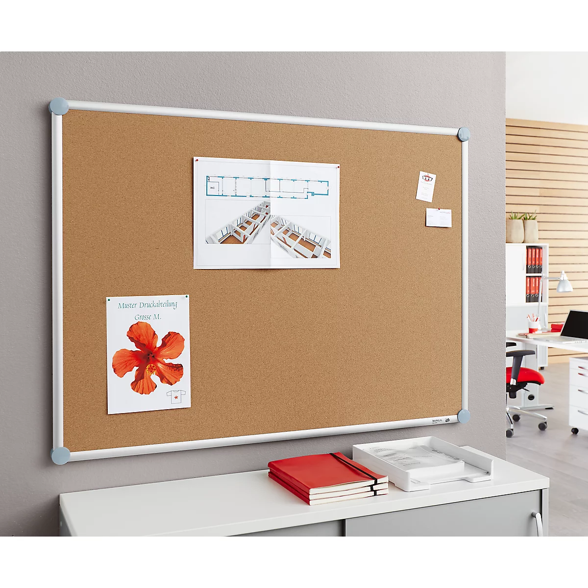 Stock Bureau - MAUL Tableau pour punaises 2000 MAULpro liège 60x90 cm Gris