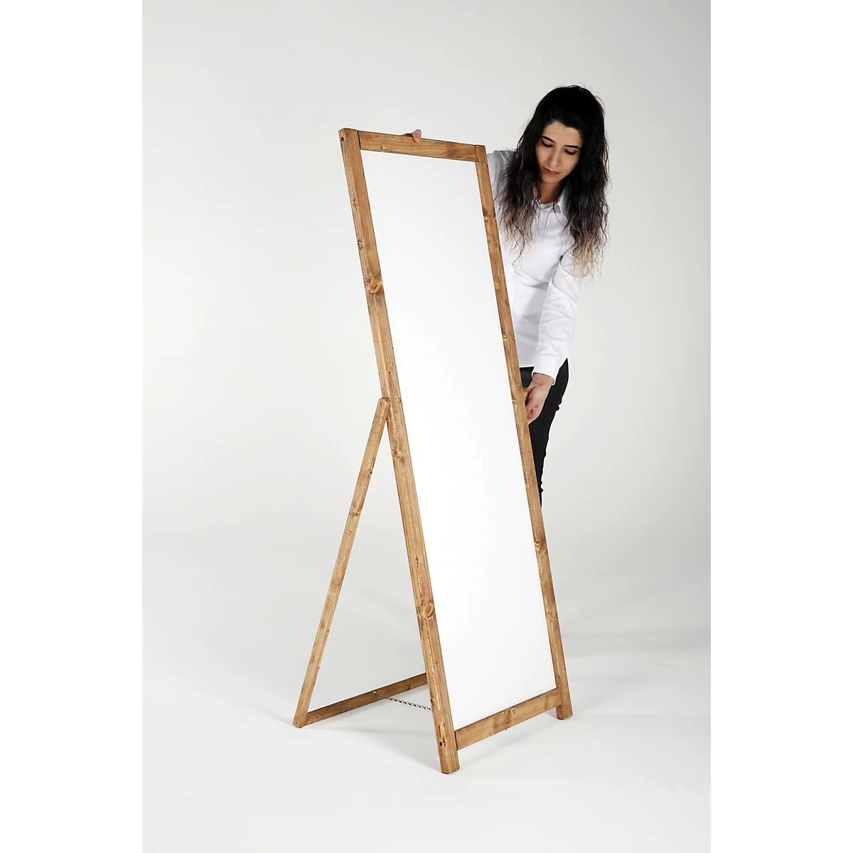 Tableau d'informations FLOOR – bois -l. 440 x H 1370 mm - tableau blanc – magnétique - pin