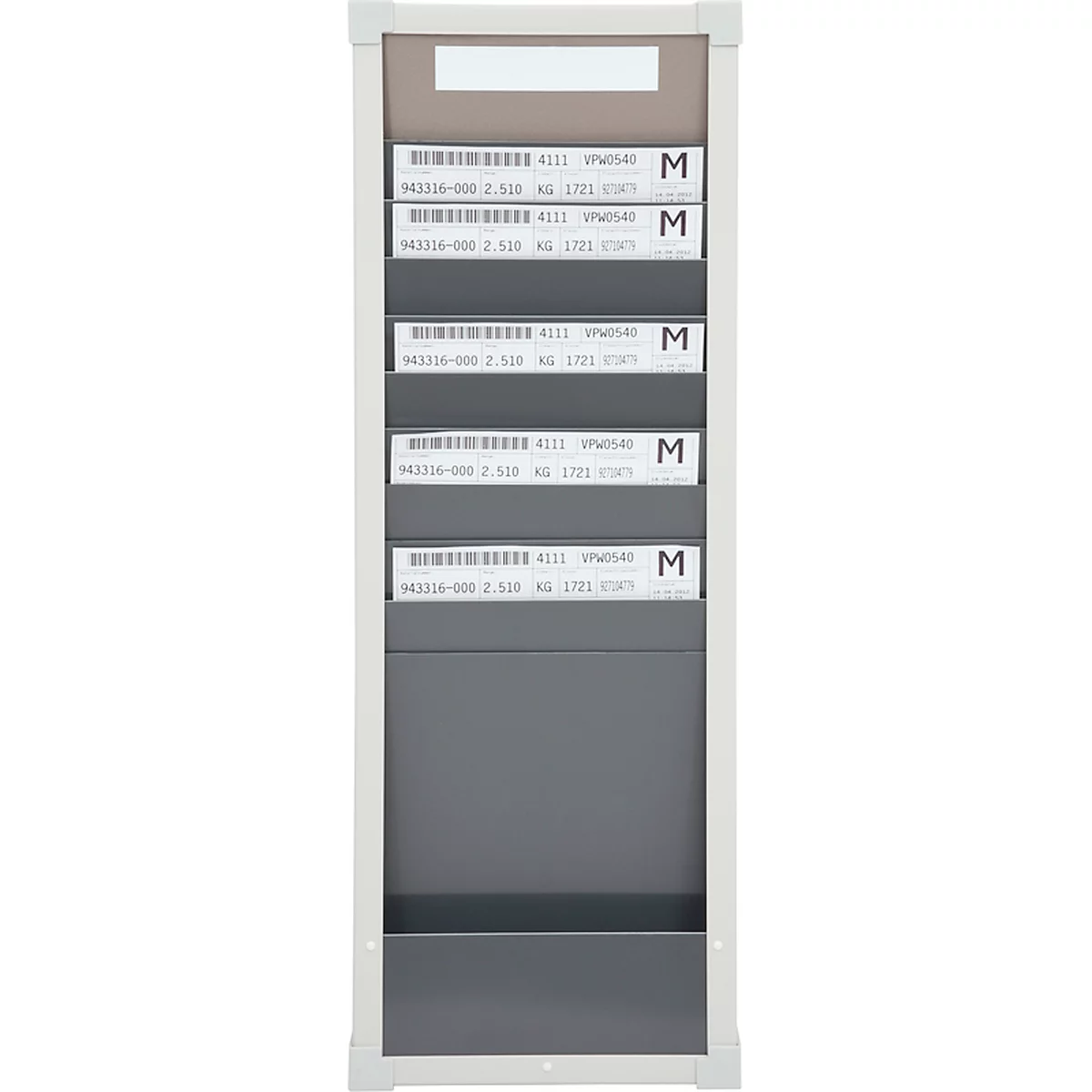 Tableau d’organisation à cartes série 9219 Eichner, idéal pour format A4, 1 colonne, H 750 x l. 260 mm