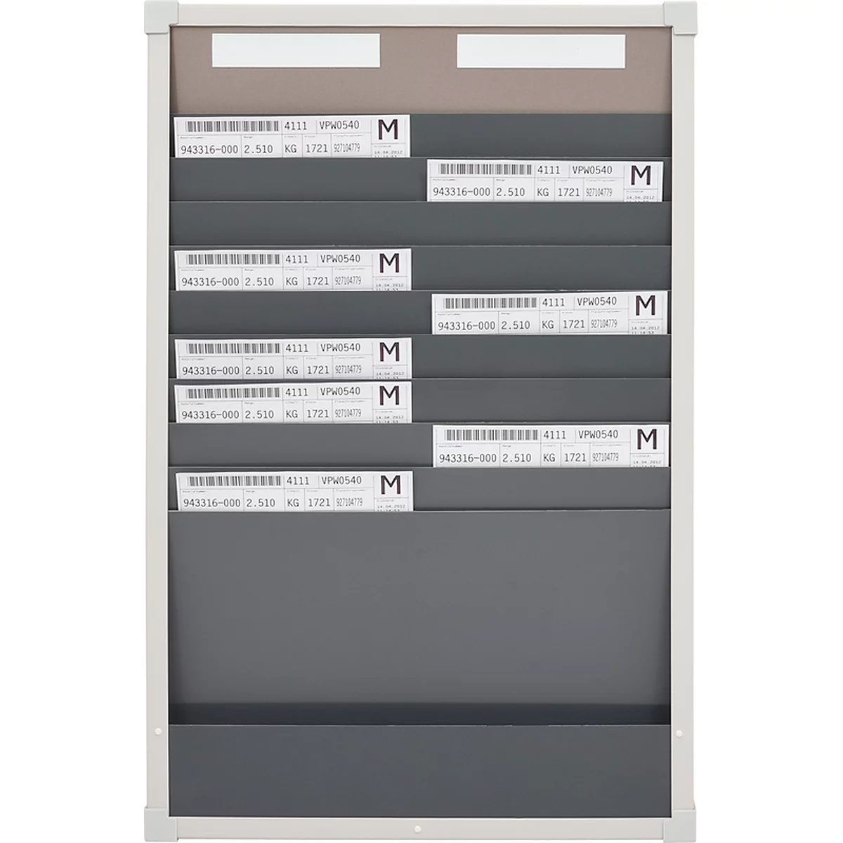 Tableau d’organisation à cartes série 9219 Eichner, idéal pour format A4, 2 colonnes, H 750 x l. 490 mm