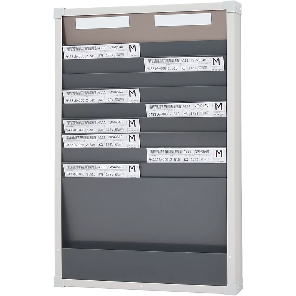 Tableau d’organisation à cartes série 9219 Eichner, idéal pour format A4, 2 colonnes, H 750 x l. 490 mm
