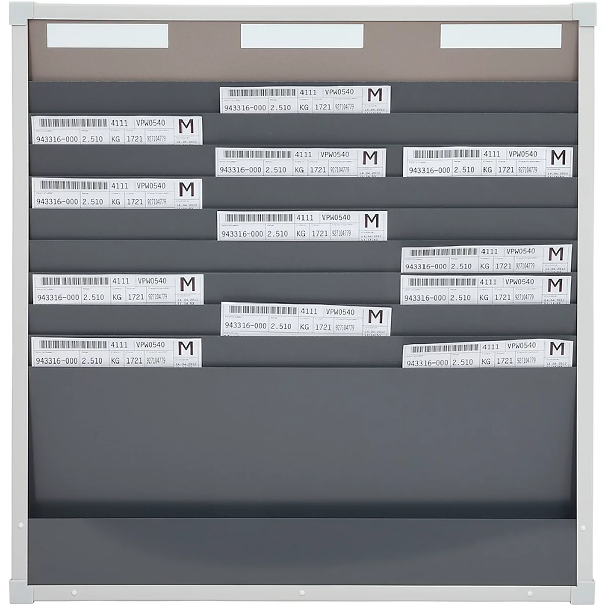 Tableau d’organisation à cartes série 9219 Eichner, idéal pour format A4, 3 colonnes, H 750 x l. 720 mm