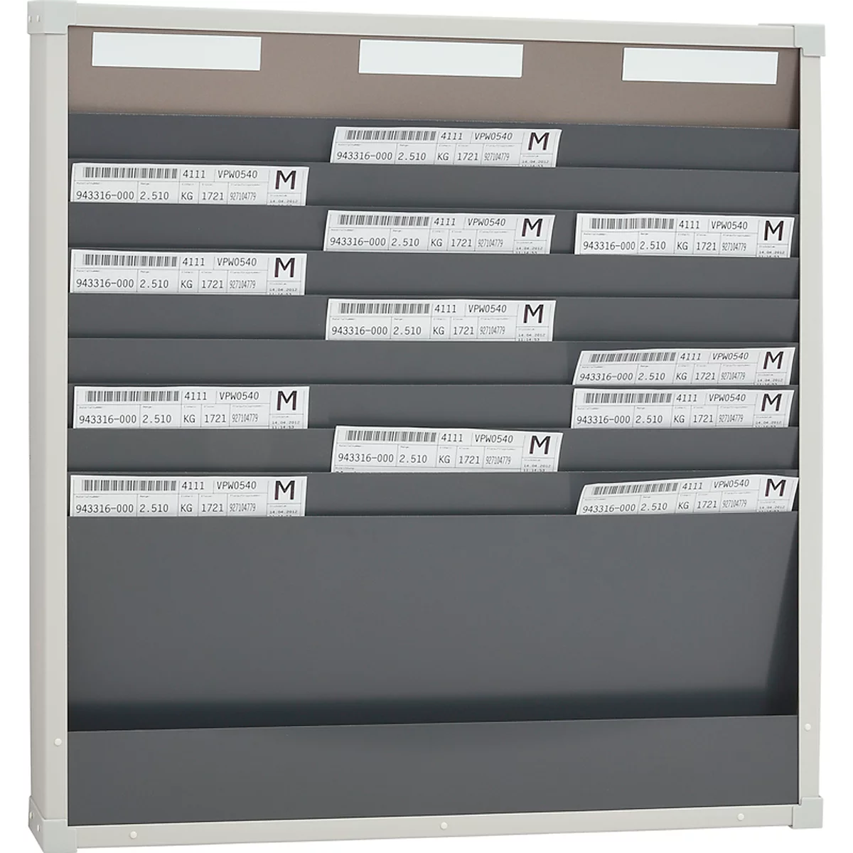 Tableau d’organisation à cartes série 9219 Eichner, idéal pour format A4, 3 colonnes, H 750 x l. 720 mm