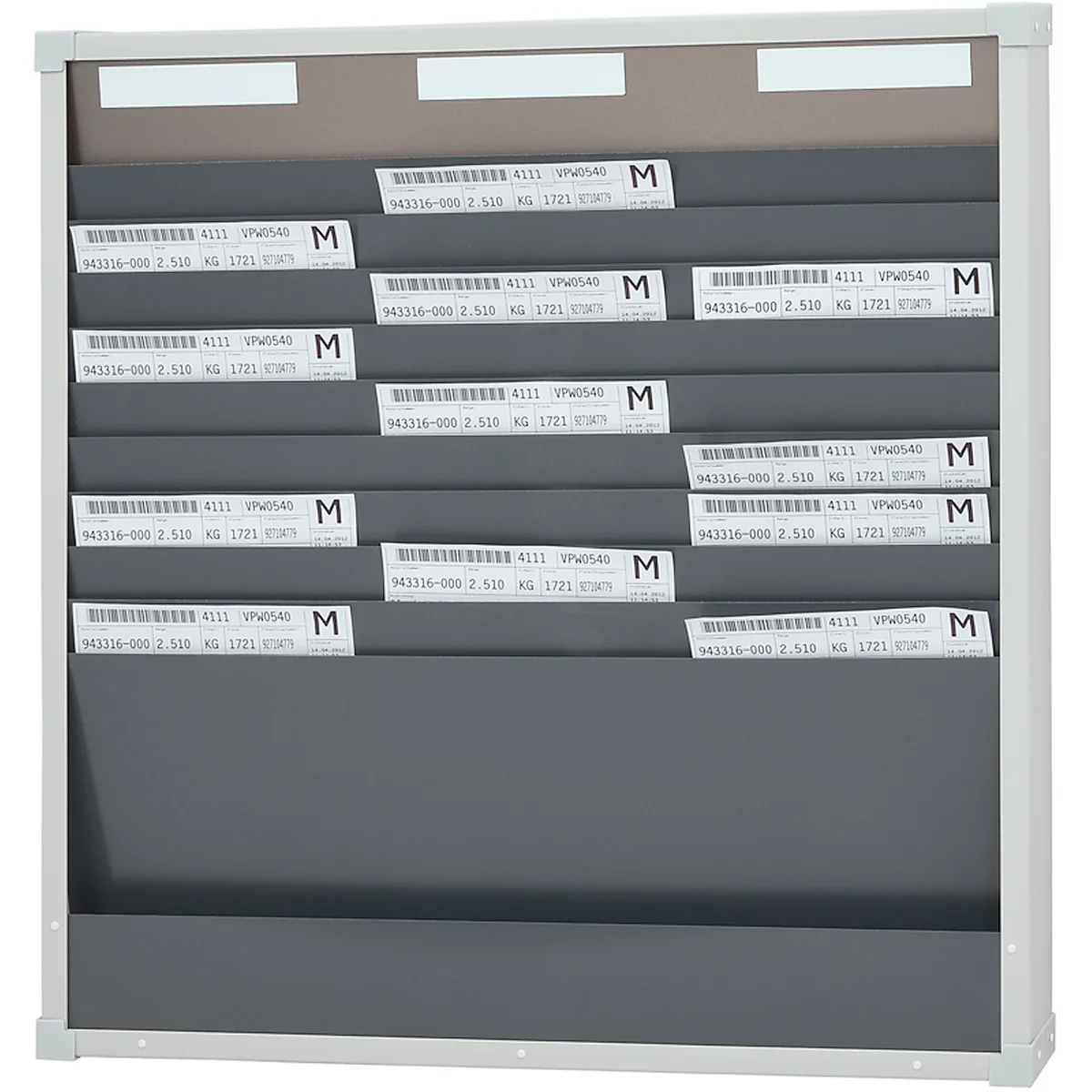 Tableau d’organisation à cartes série 9219 Eichner, idéal pour format A4, 3 colonnes, H 750 x l. 720 mm