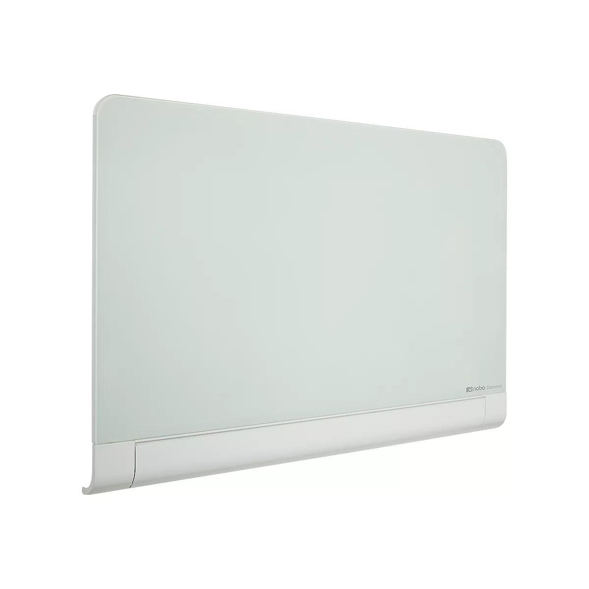 Tableau en verre Diamond Nobo, coins arrondis, avec 1 stylo et 2 aimants, 1260 x 710 mm
