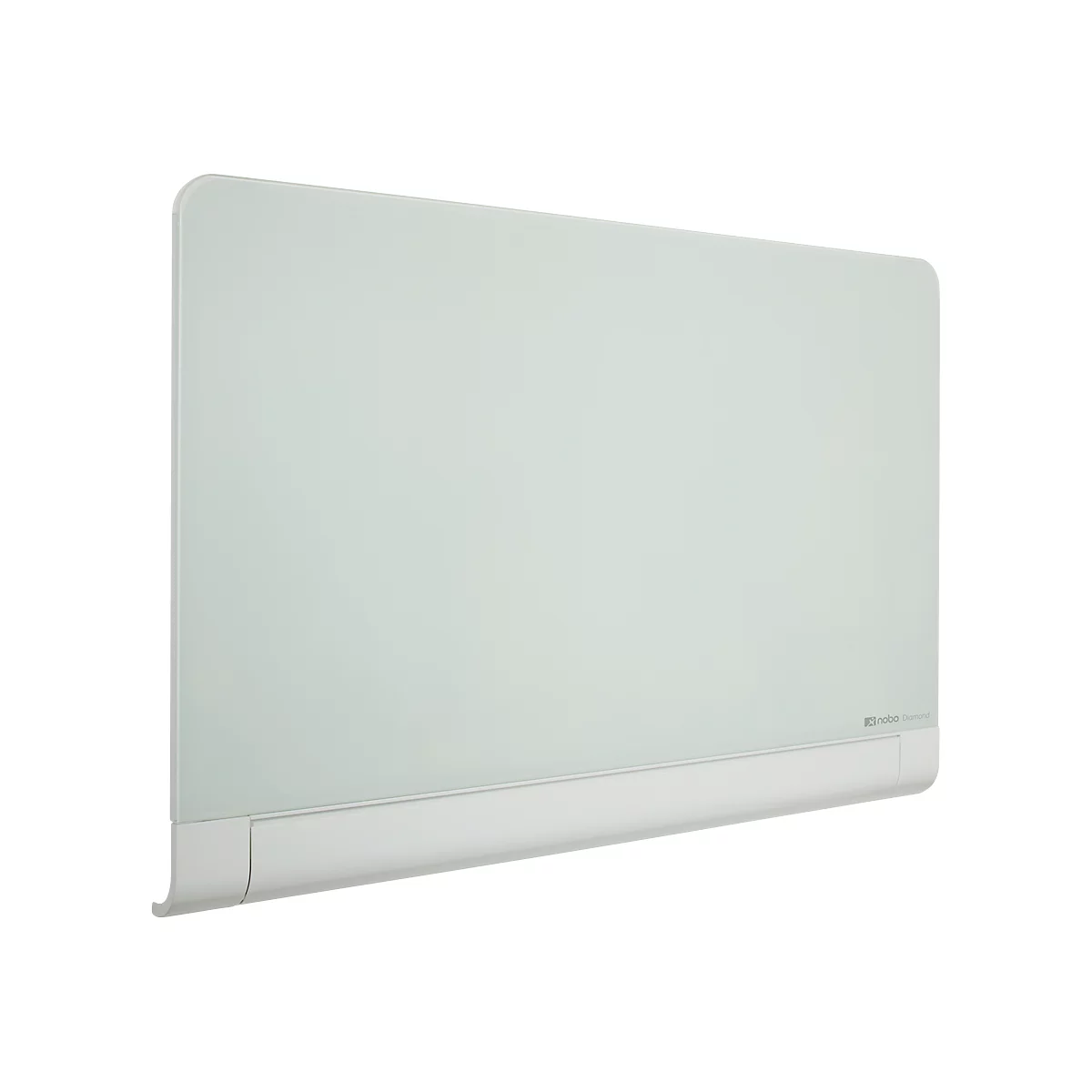 Tableau en verre Diamond Nobo, coins arrondis, avec 1 stylo et 2 aimants, 1800 x 1060 mm